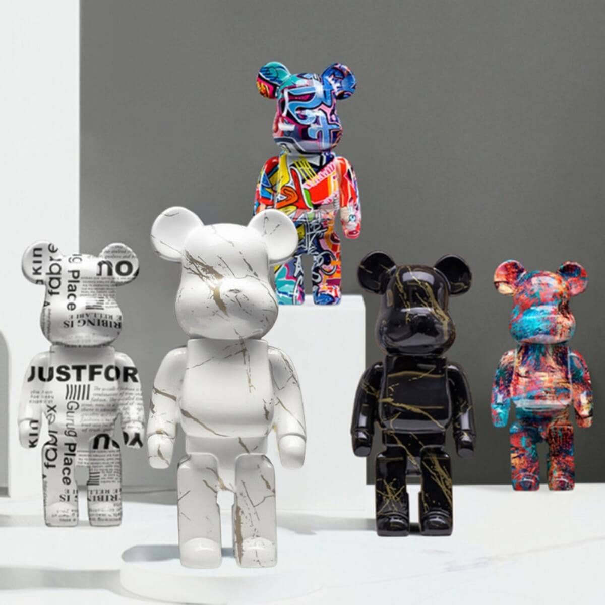 Street Art Bear Figurine: Graffiti