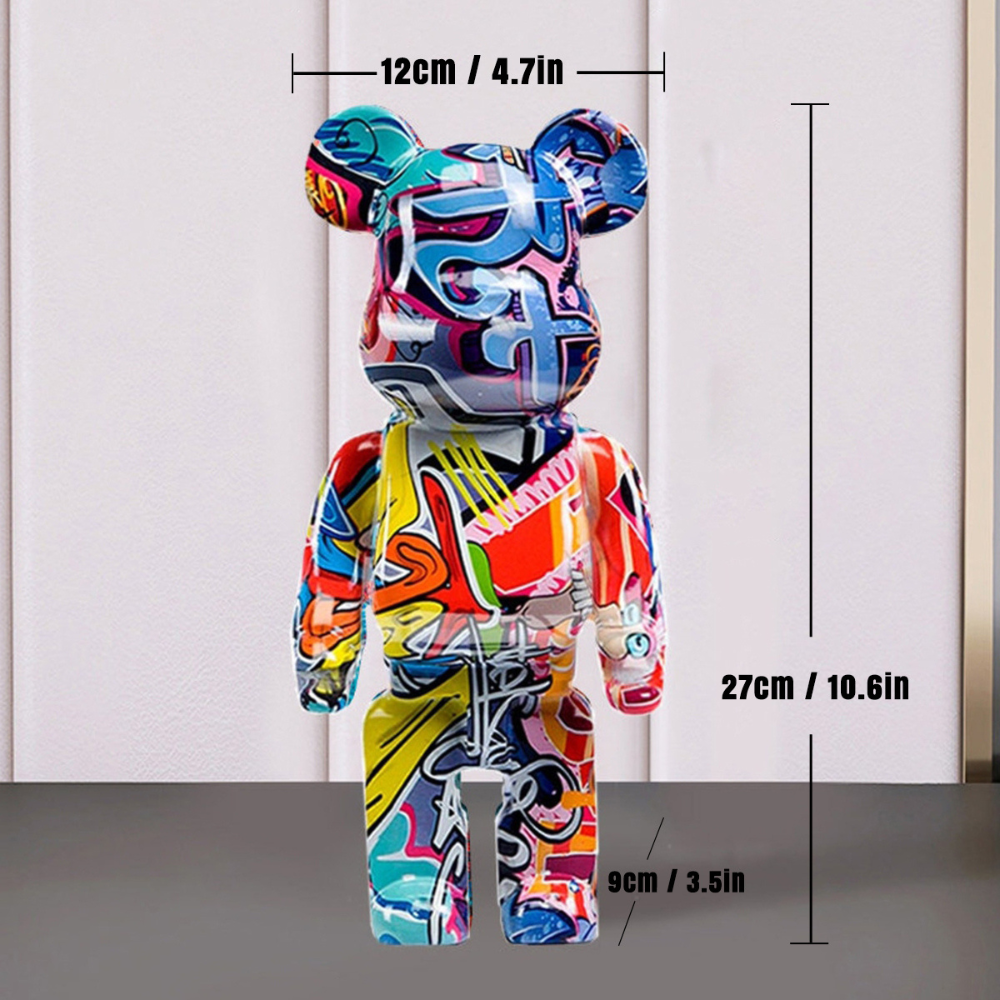 Street Art Bear Figurine: Graffiti