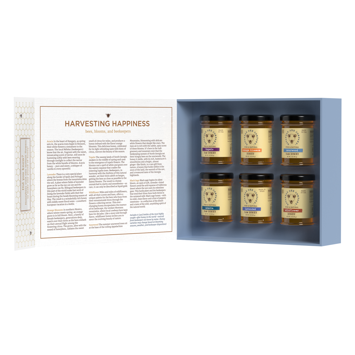 Blossom to Bottle - 6, 3oz Artisanal Honeys