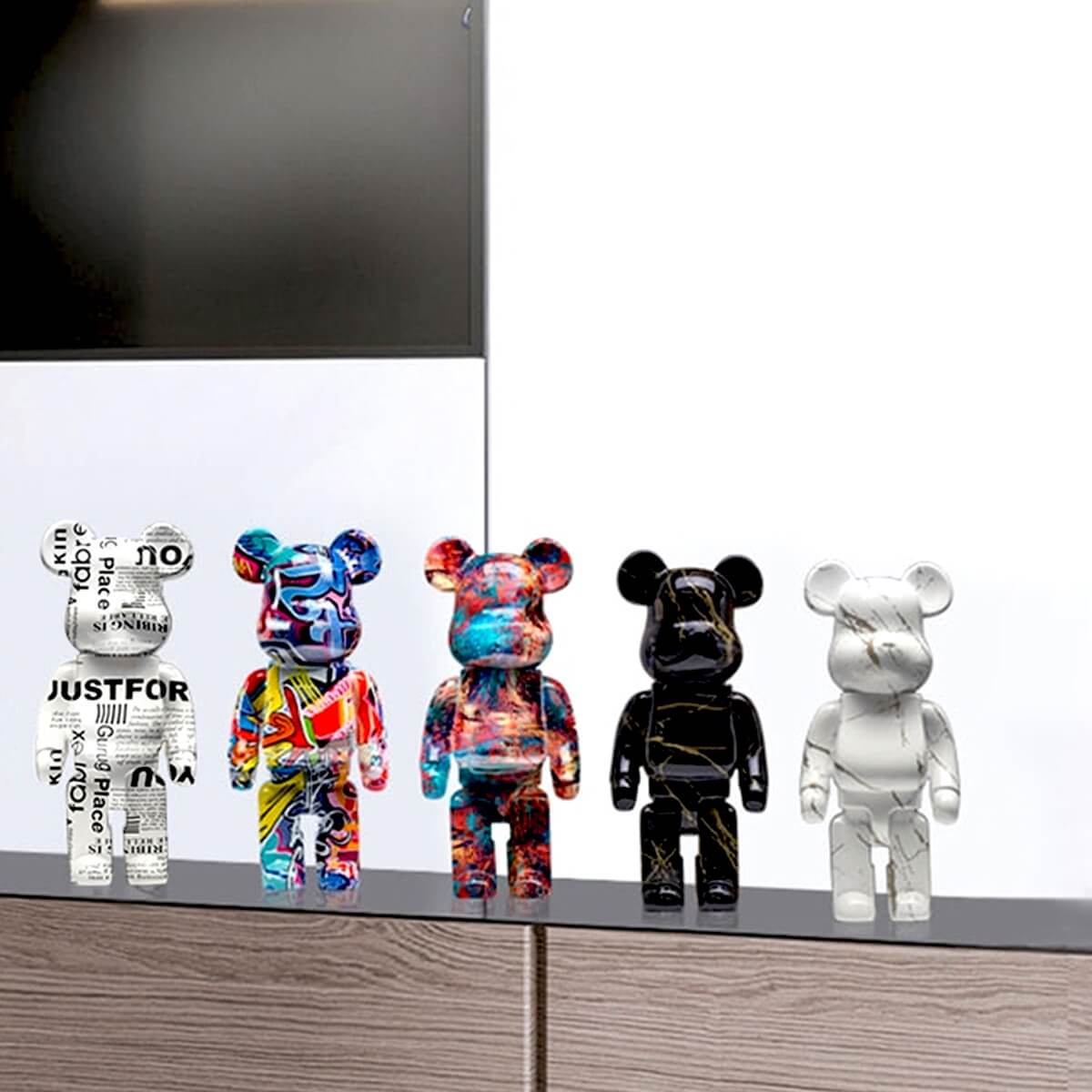 Street Art Bear Figurine: Graffiti