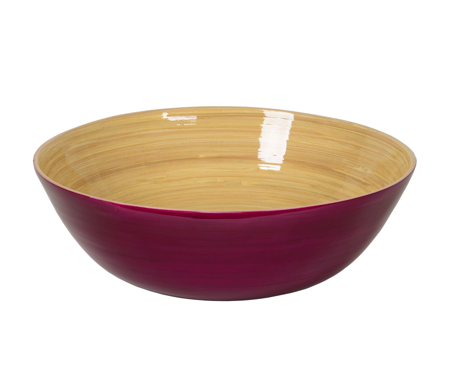 Bamboo Classic Bowl & Matching Servers - Blackberry