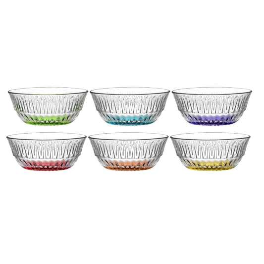 Colored Glass Bowls - Set of 6