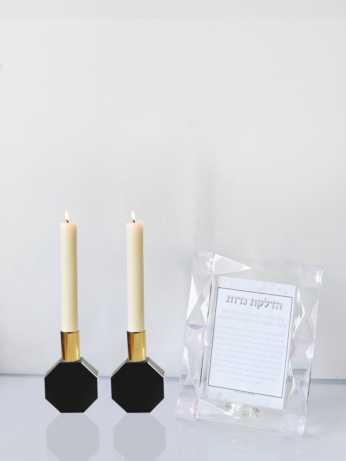Octagon Candleholder: BLACK