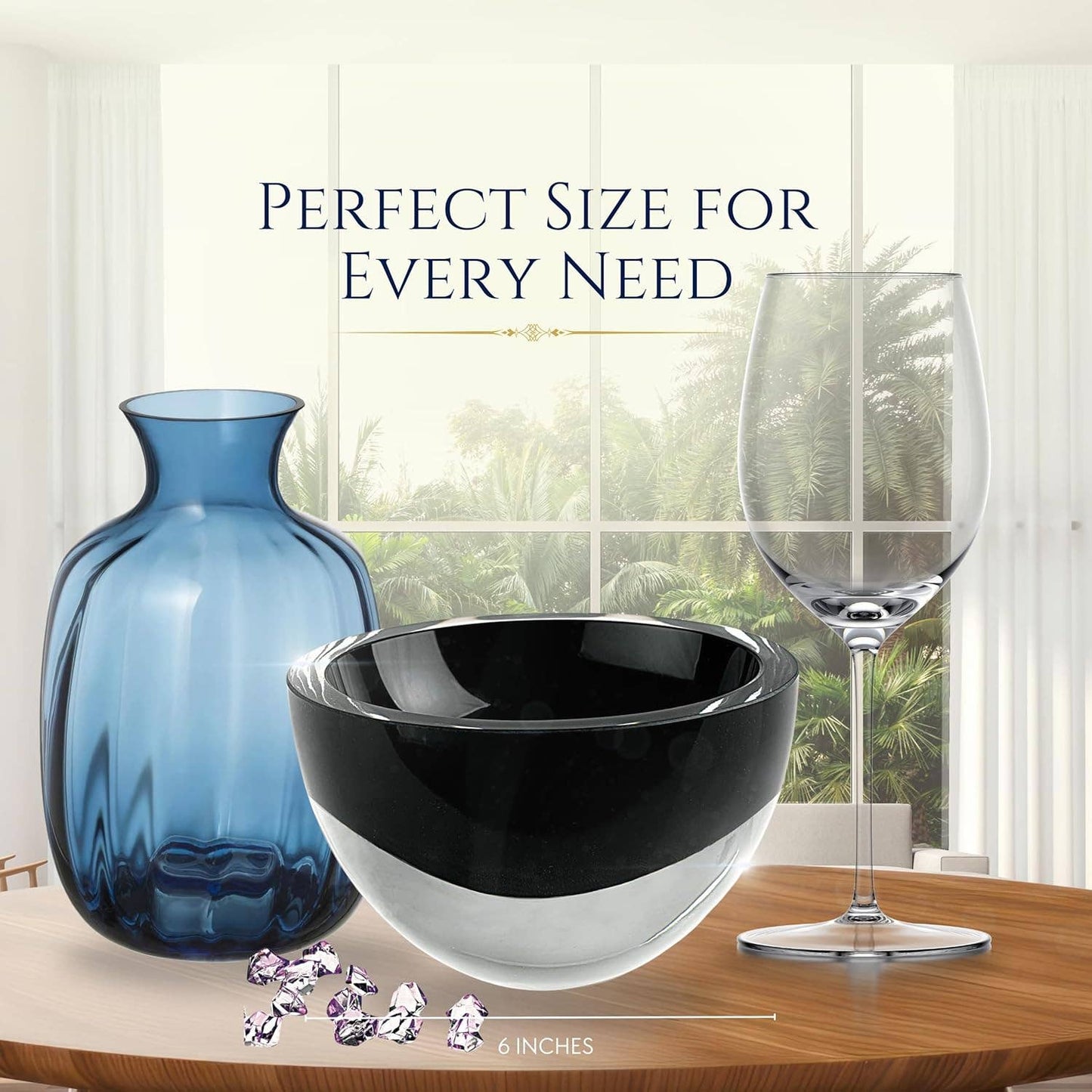 Jet Black Penelope Mouth Blown - Bowl