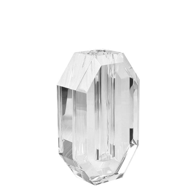 OCTAGON CRYSTAL VASE: CLEAR