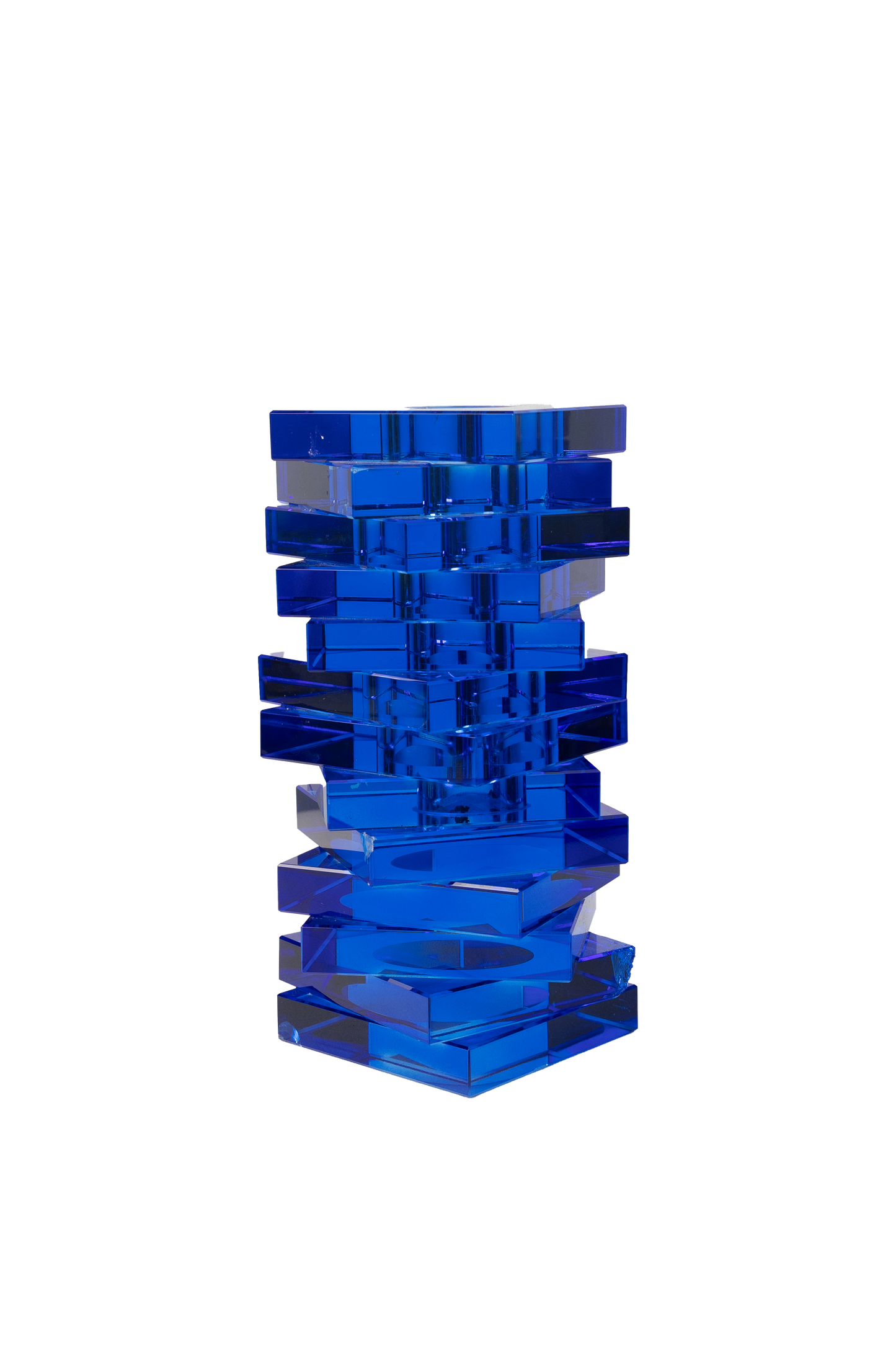 Crystal Twist Vase - Blue