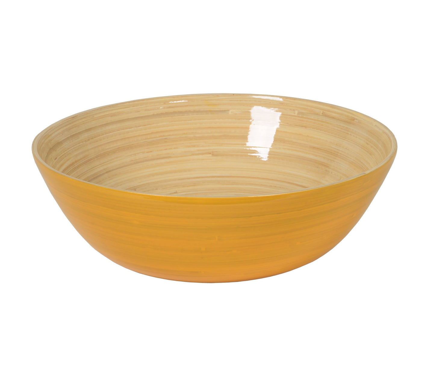 Bamboo Classic Bowl & Matching Servers - Yellow