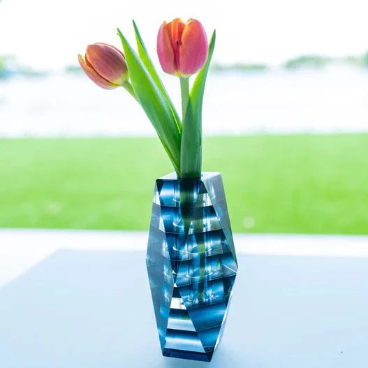 stripes Glass Vase - Flower Vase