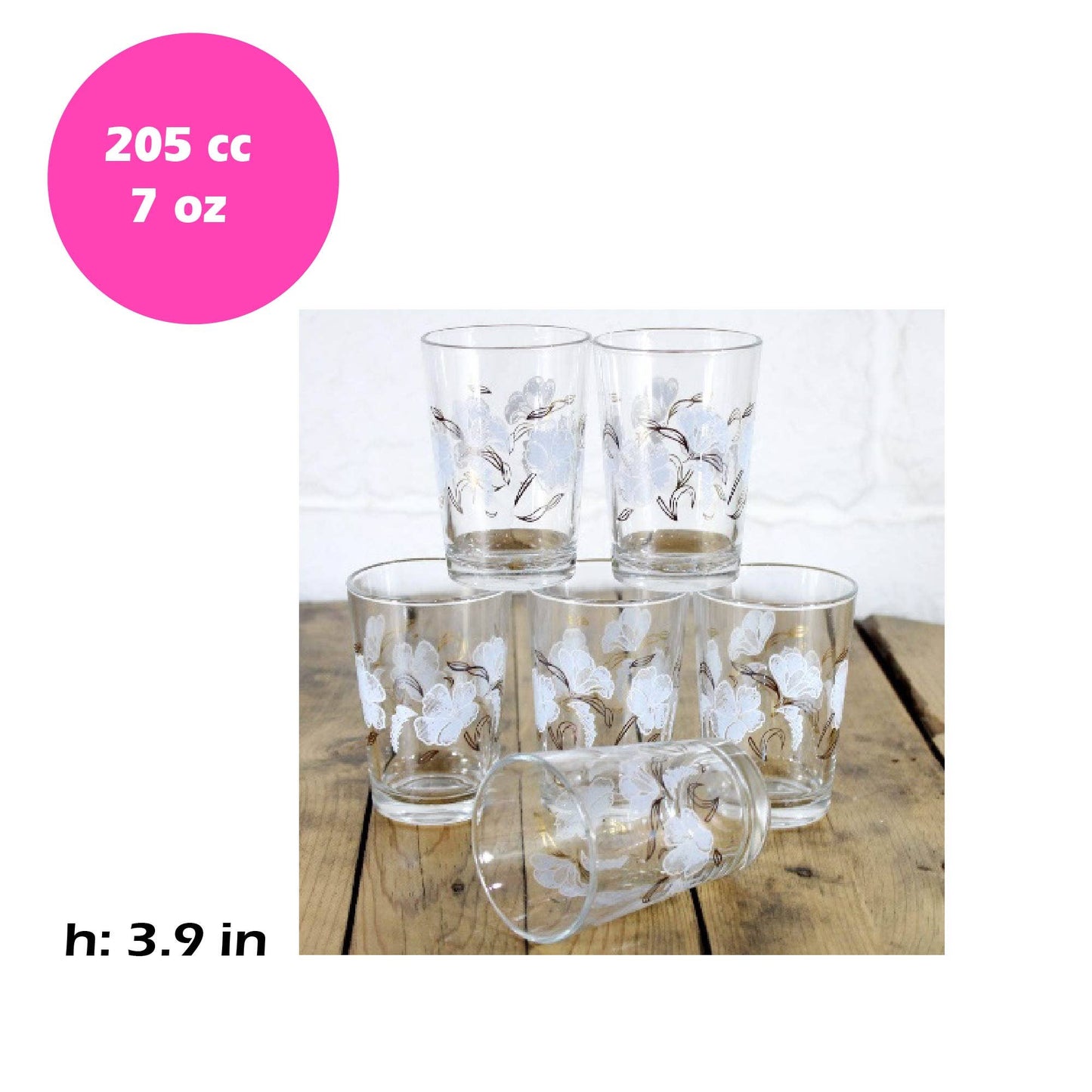 Floral Tea Glasses - Set of 6