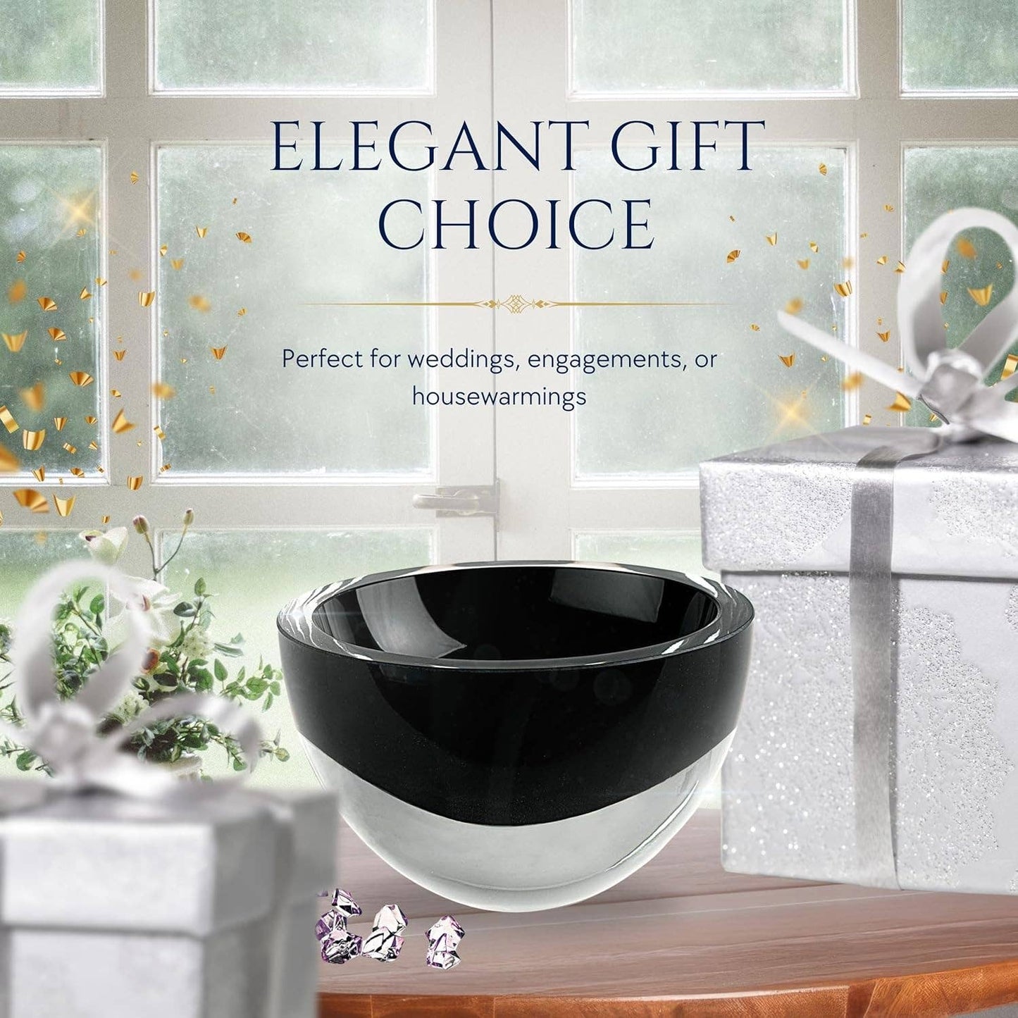 Jet Black Penelope Mouth Blown - Bowl