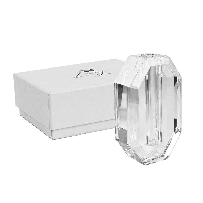 OCTAGON CRYSTAL VASE: CLEAR