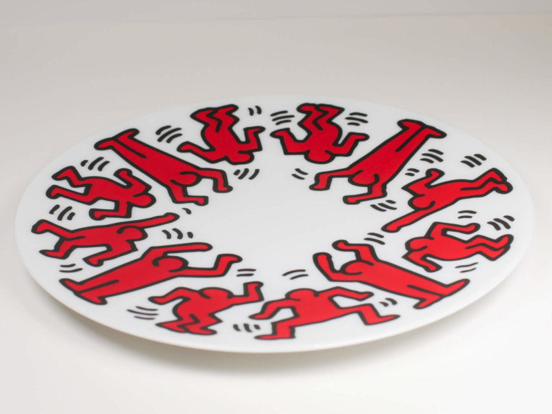Keith Haring ”Red on White” porcelain plate