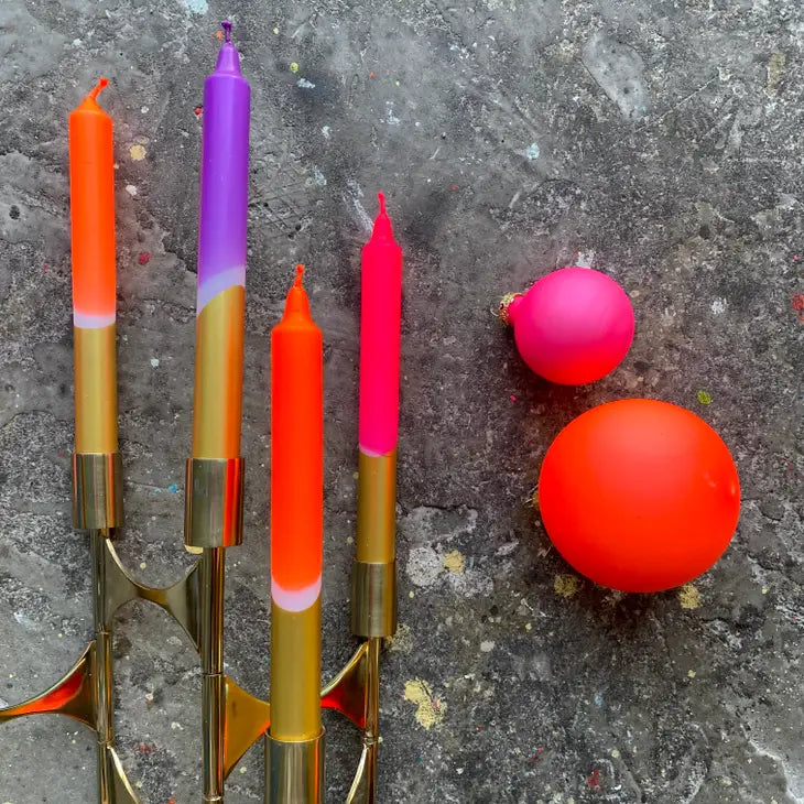 Dip Dye Neon Set of 3- Candles