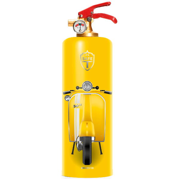 Yellow outlet fire extinguisher