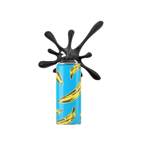 Banana Splash - Spray Can Sculpture
