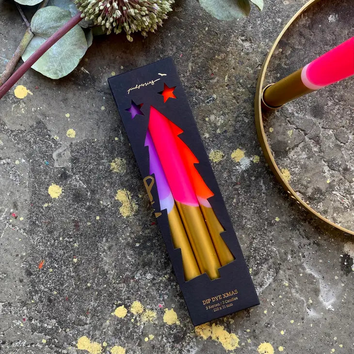 Dip Dye Neon Set of 3- Candles