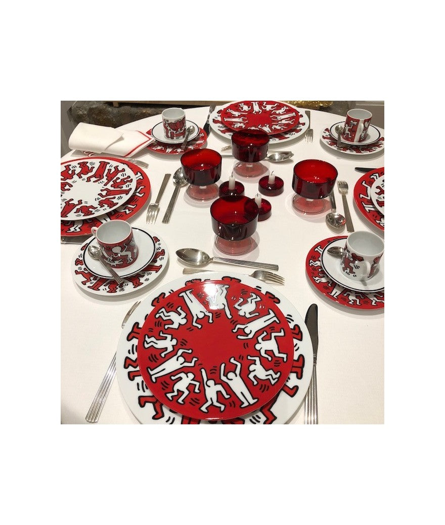 Keith Haring ”Red on White” porcelain plate