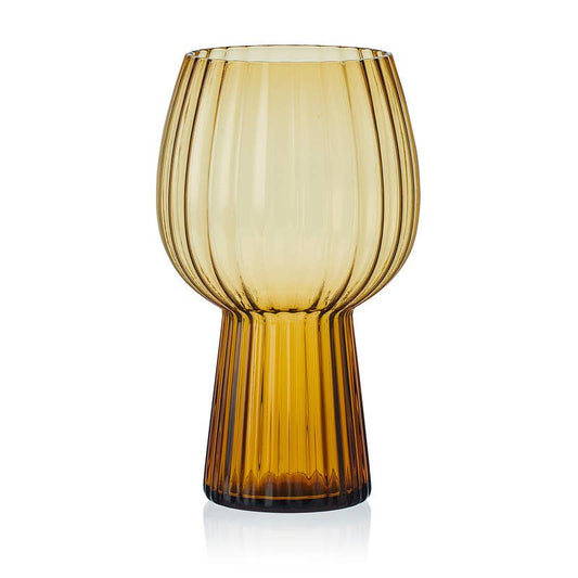 Phoebe Optic Amber Goblets, Set of 4