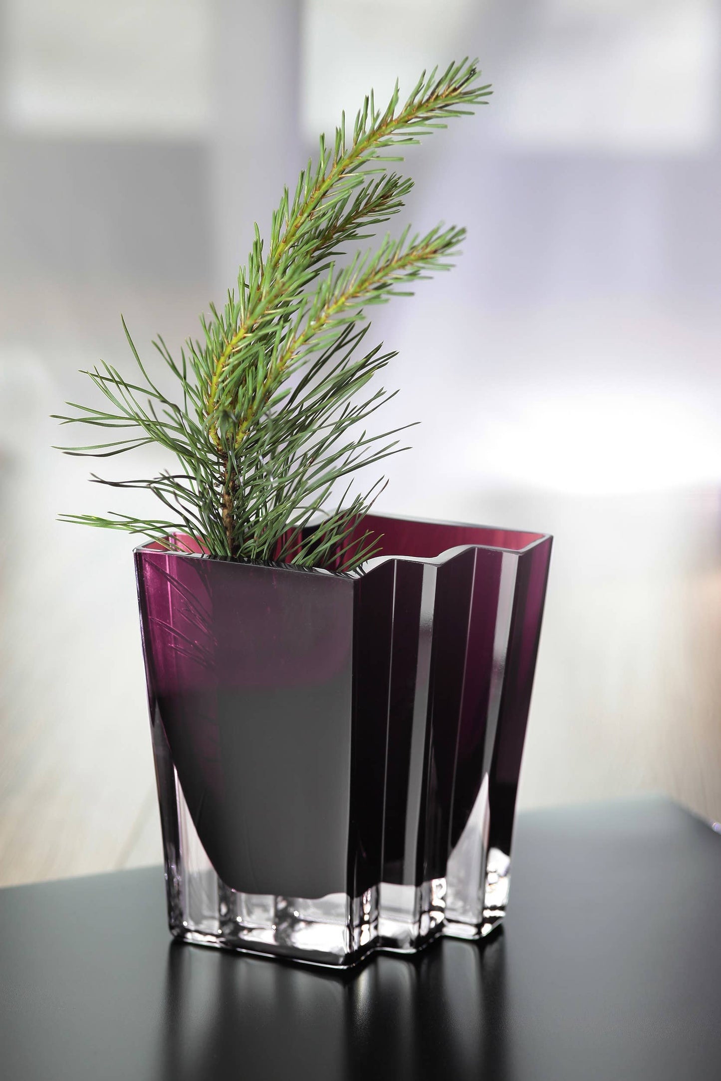 Chevron Vase Amethyst - Large