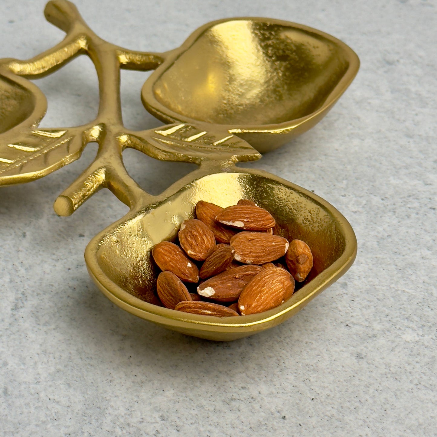 Gold Apple Bowl - 3 section