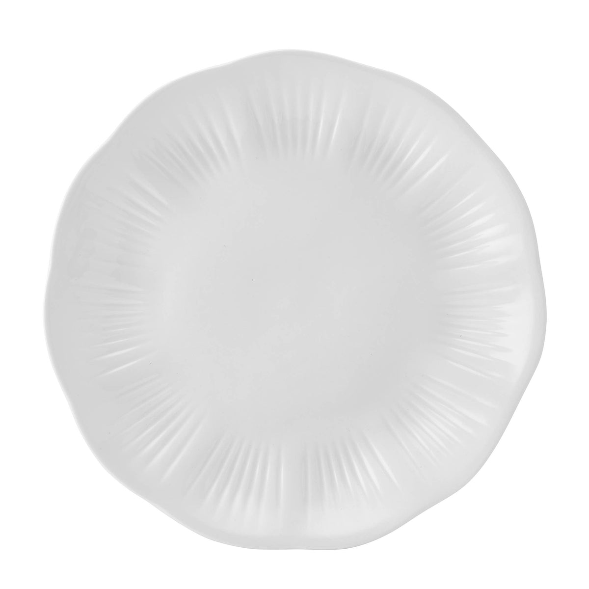 Flora Scalloped 12-Piece Bone China Dinnerware Set, Service for 4