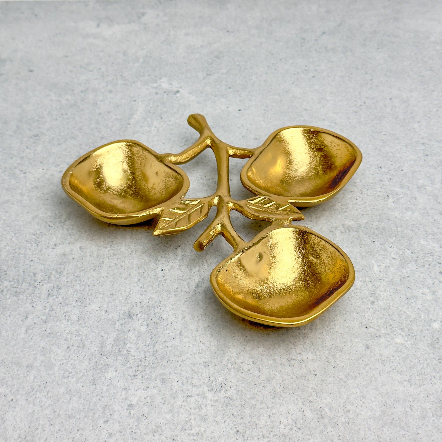 Gold Apple Bowl - 3 section