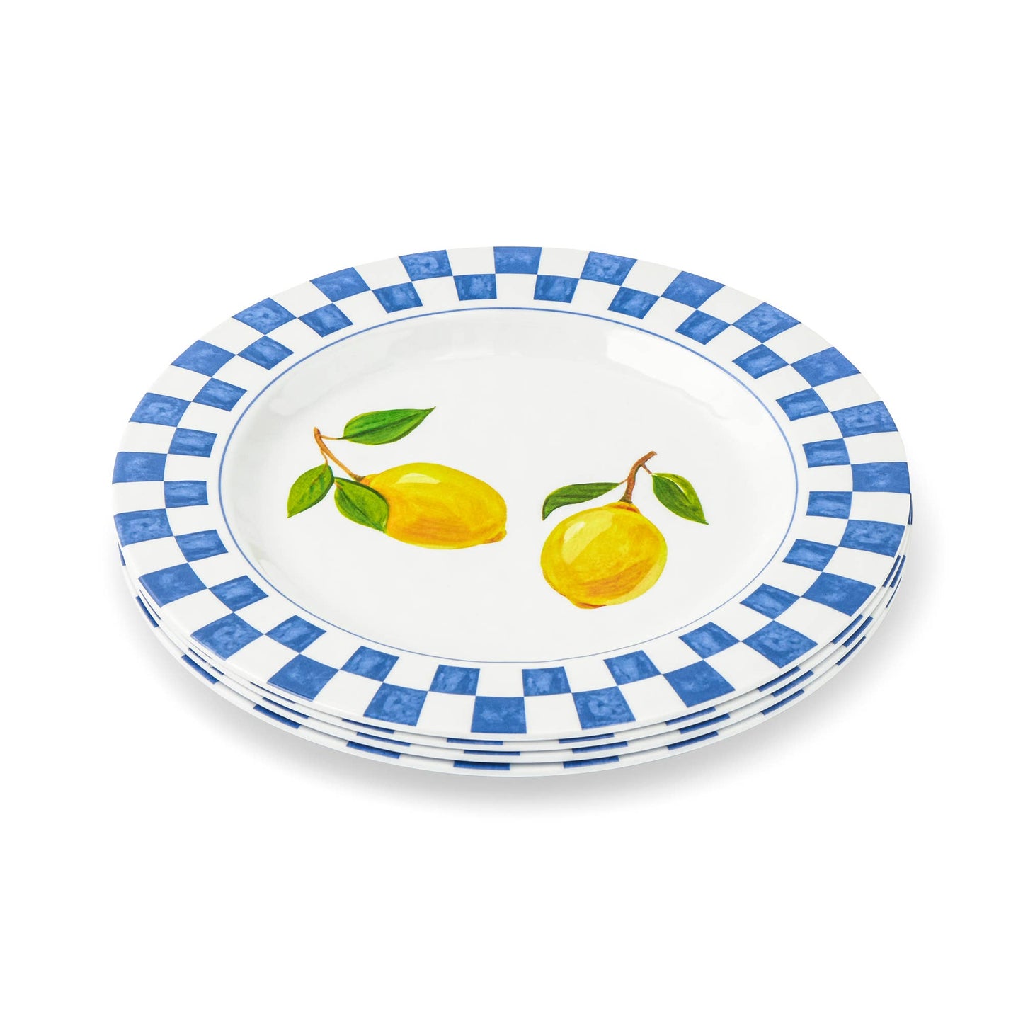 4pk 8.5" Melamine Salad Plates - Lemon Check