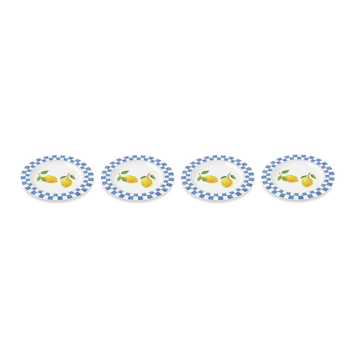 4pk 8.5" Melamine Salad Plates - Lemon Check