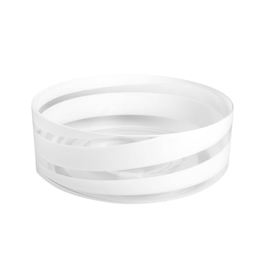 Opal Bowl with White Swirl - 11"D