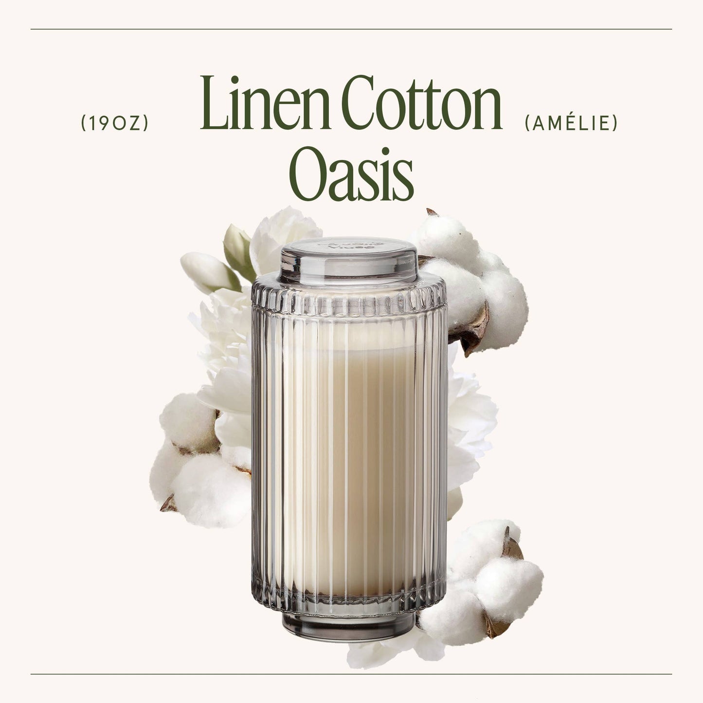 Scented Candle - Linen Cotton Oasis - 19oz | La Jolie Muse