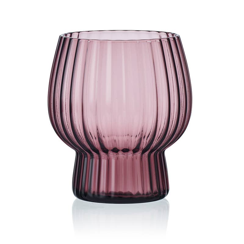 Phoebe Optic Lilac Double Old Fashioned Glasses, Set of 4