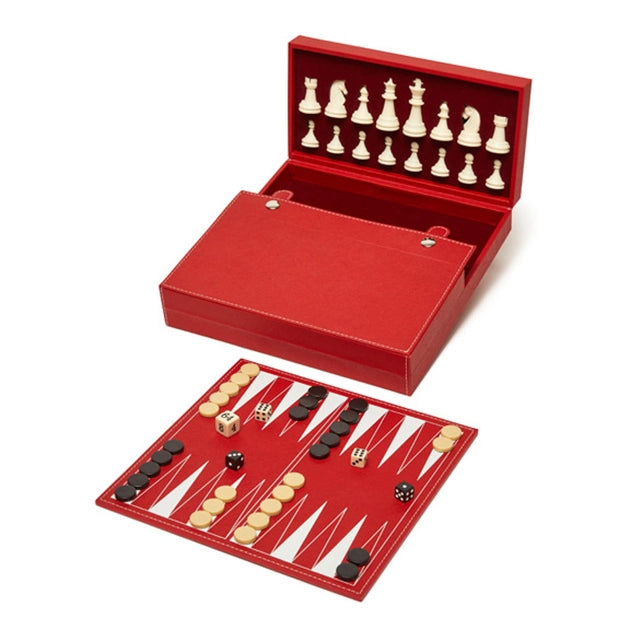 Leatherette Backgammon/Chess Set - Game