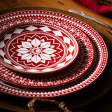 Fez Crimson Dinner Plate Set/4