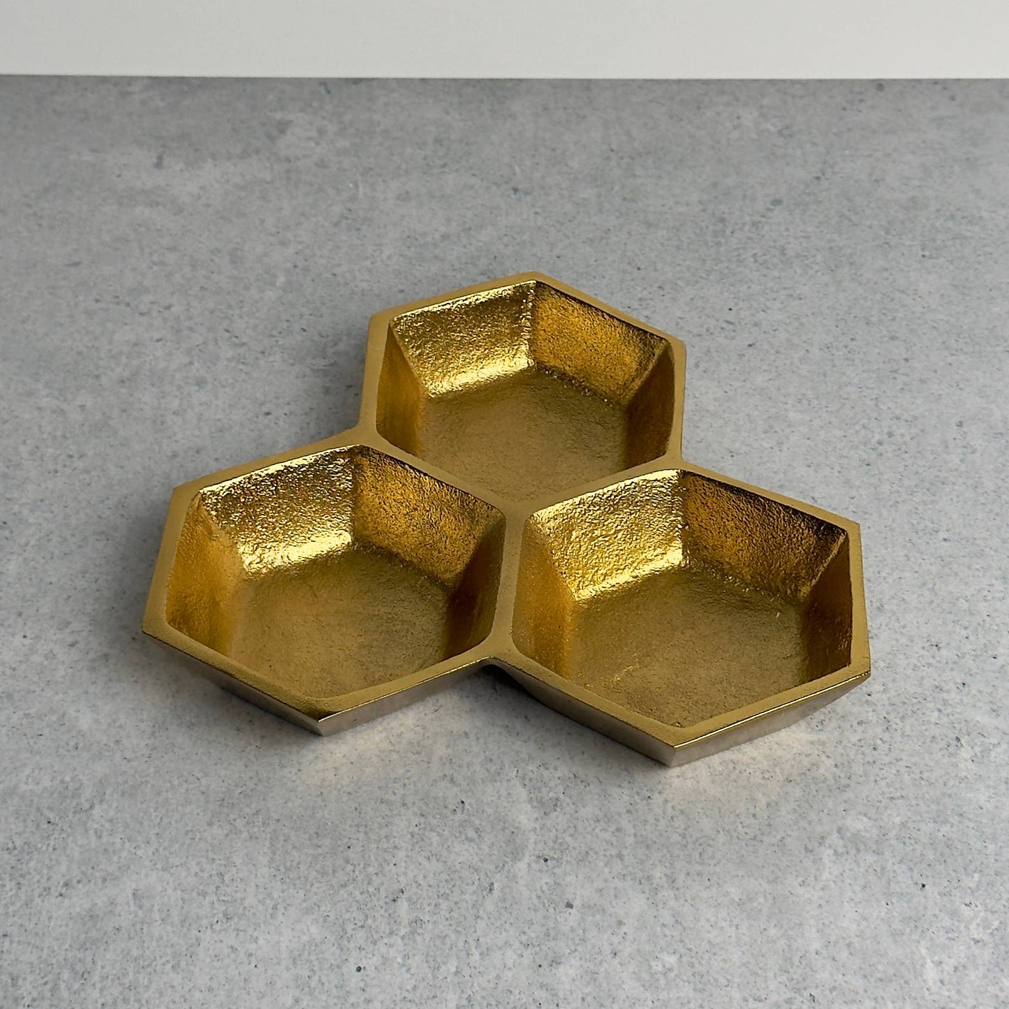 Golden Honeycomb Bowl - 3 section