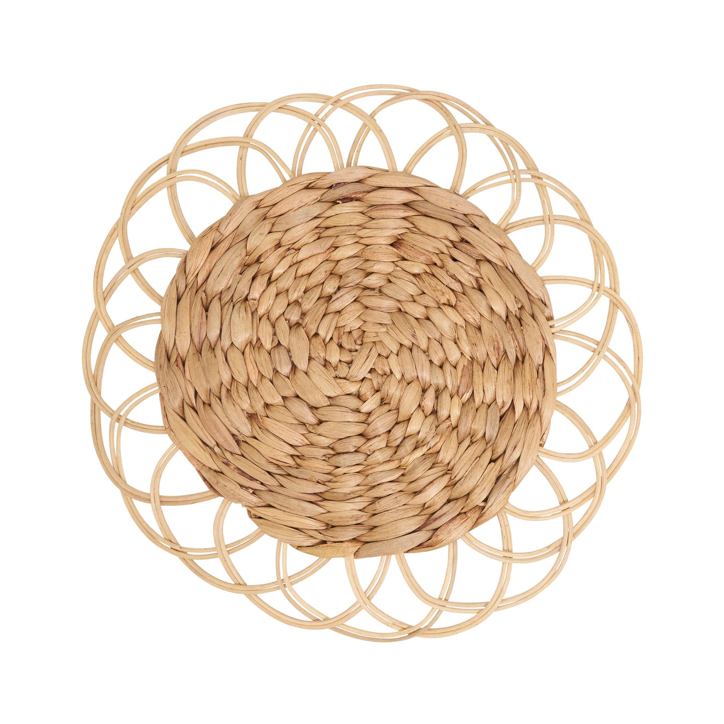 Natural Blend Rattan and Hyacinth Charger Plate: Natural / 13"