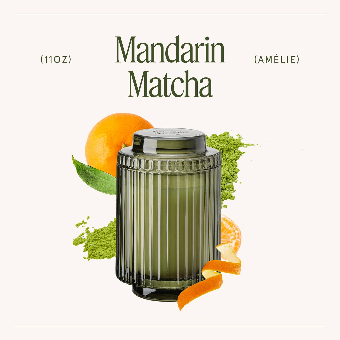 Scented Candle - Mandarin Matcha - 11oz | La Jolie Muse