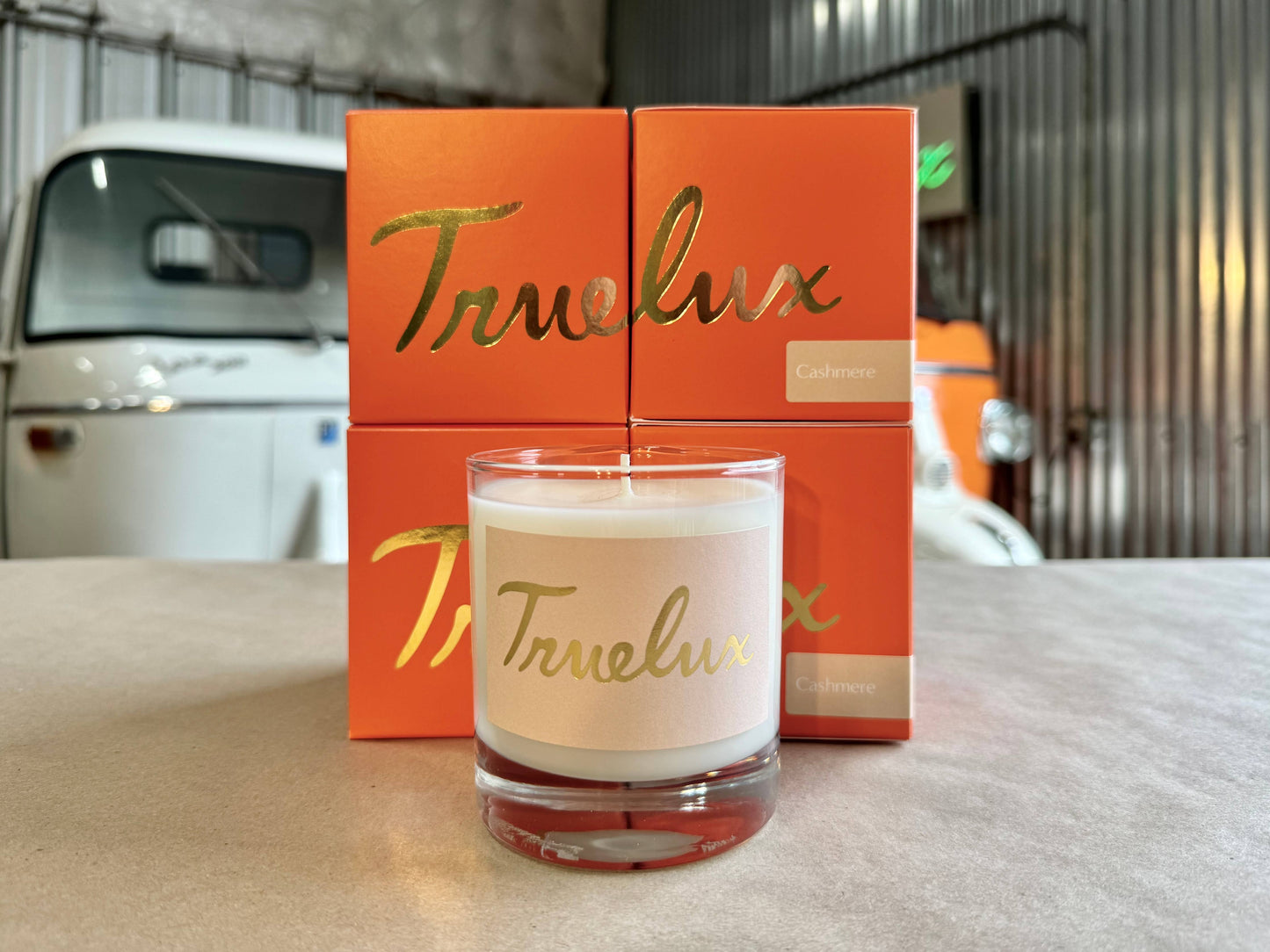 Cashmere Soy Lotion Candle (Warm Vanilla + Tobacco)