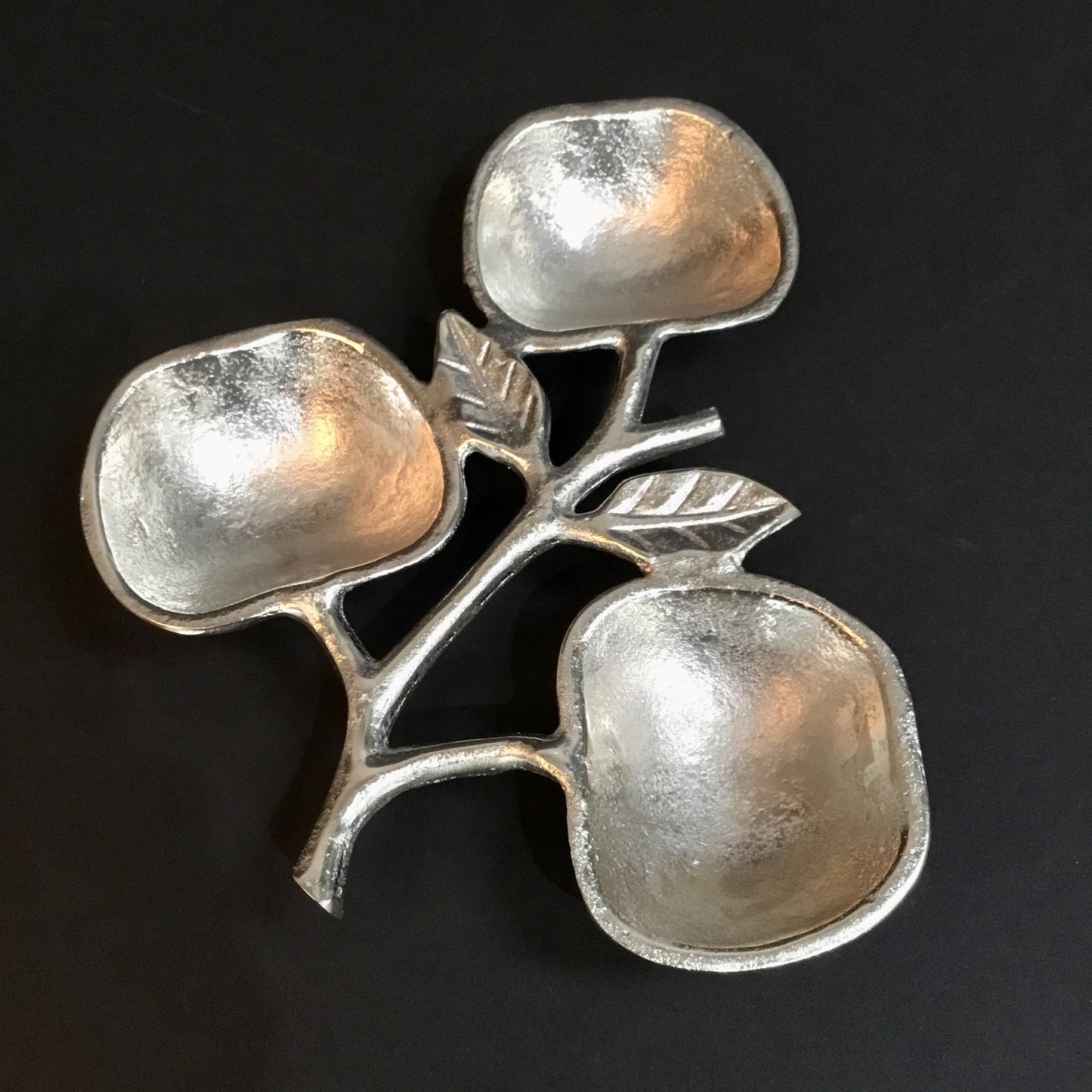 Silver Apple Bowl - 3 section