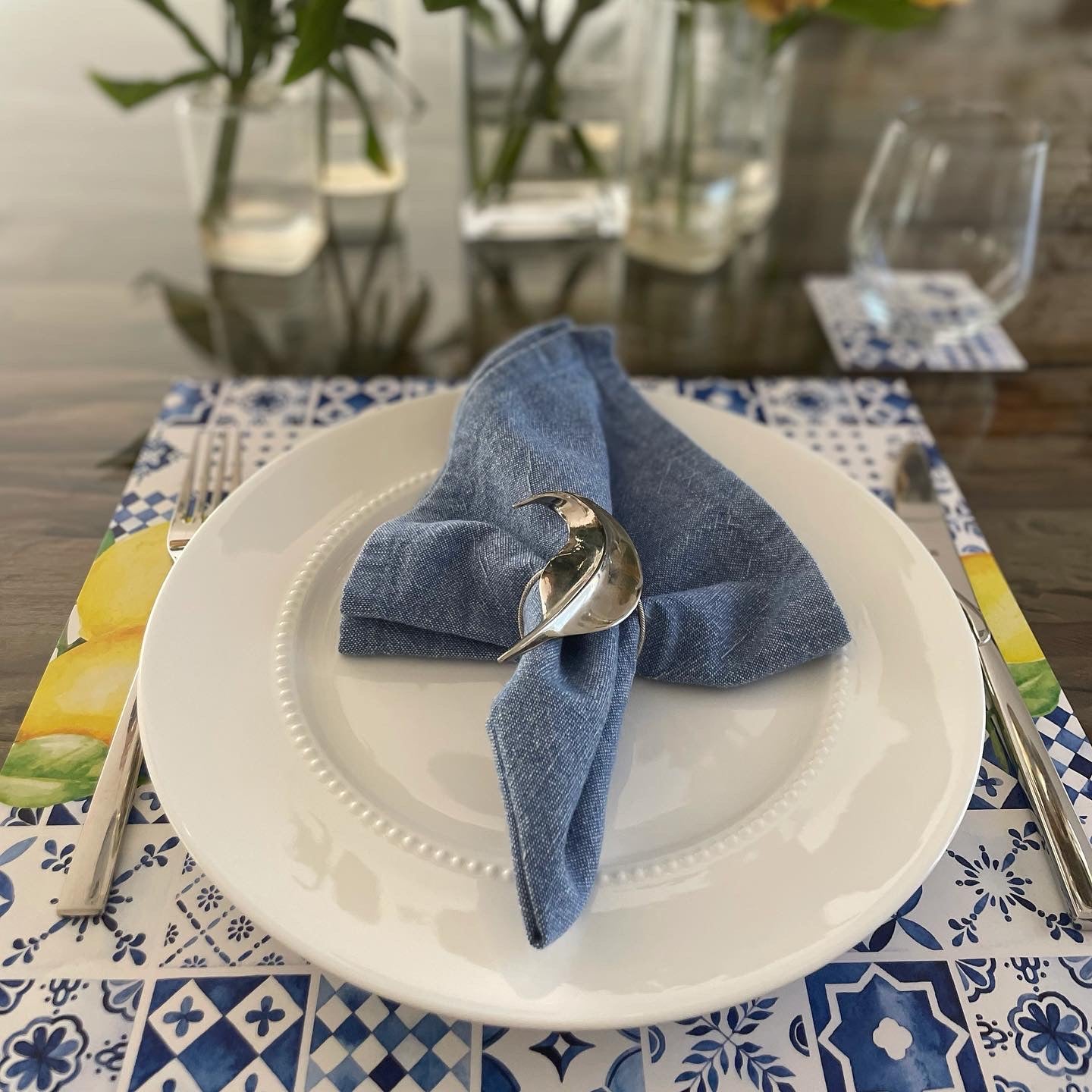 ITALIAN TILES WITH LEMONS PAPER PLACEMAT