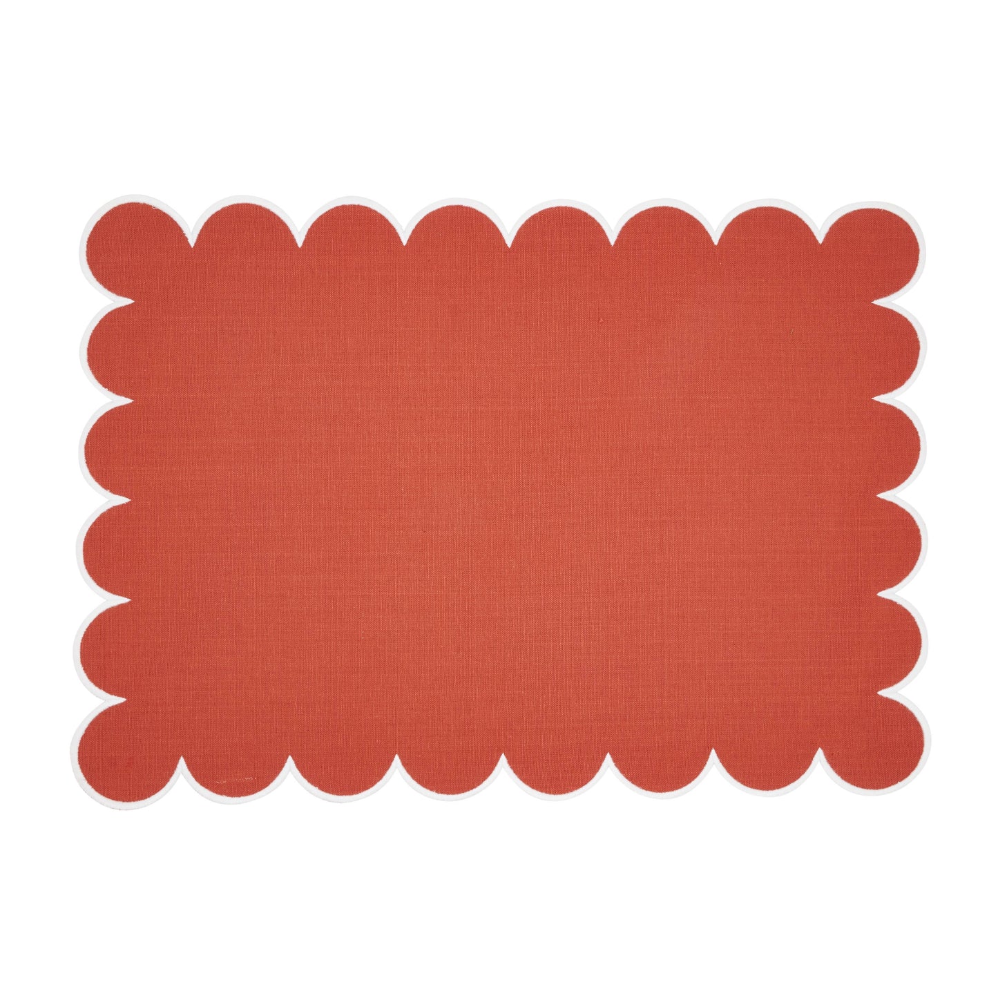 Scalloped Hem Placemat: Rust / 14"x20" - Set of 4