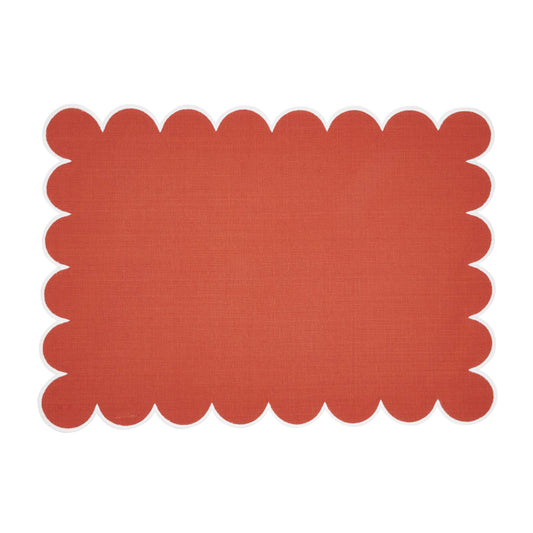 Scalloped Hem Placemat: Rust / 14"x20" - Set of 4