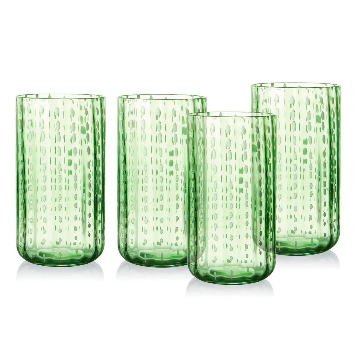 Dappled Clouds Seafoam Highball Glasses, Set of 4