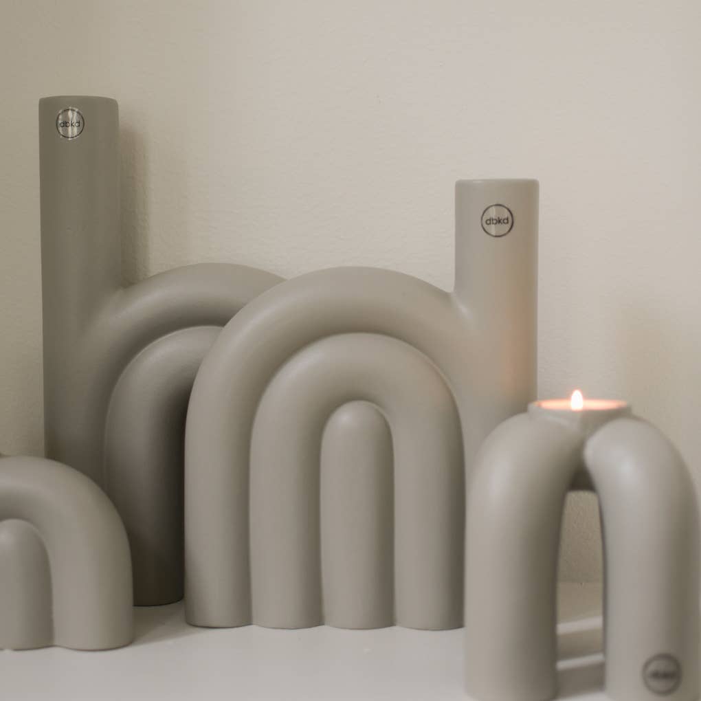 Medium Rope Ceramic Vase - Taupe