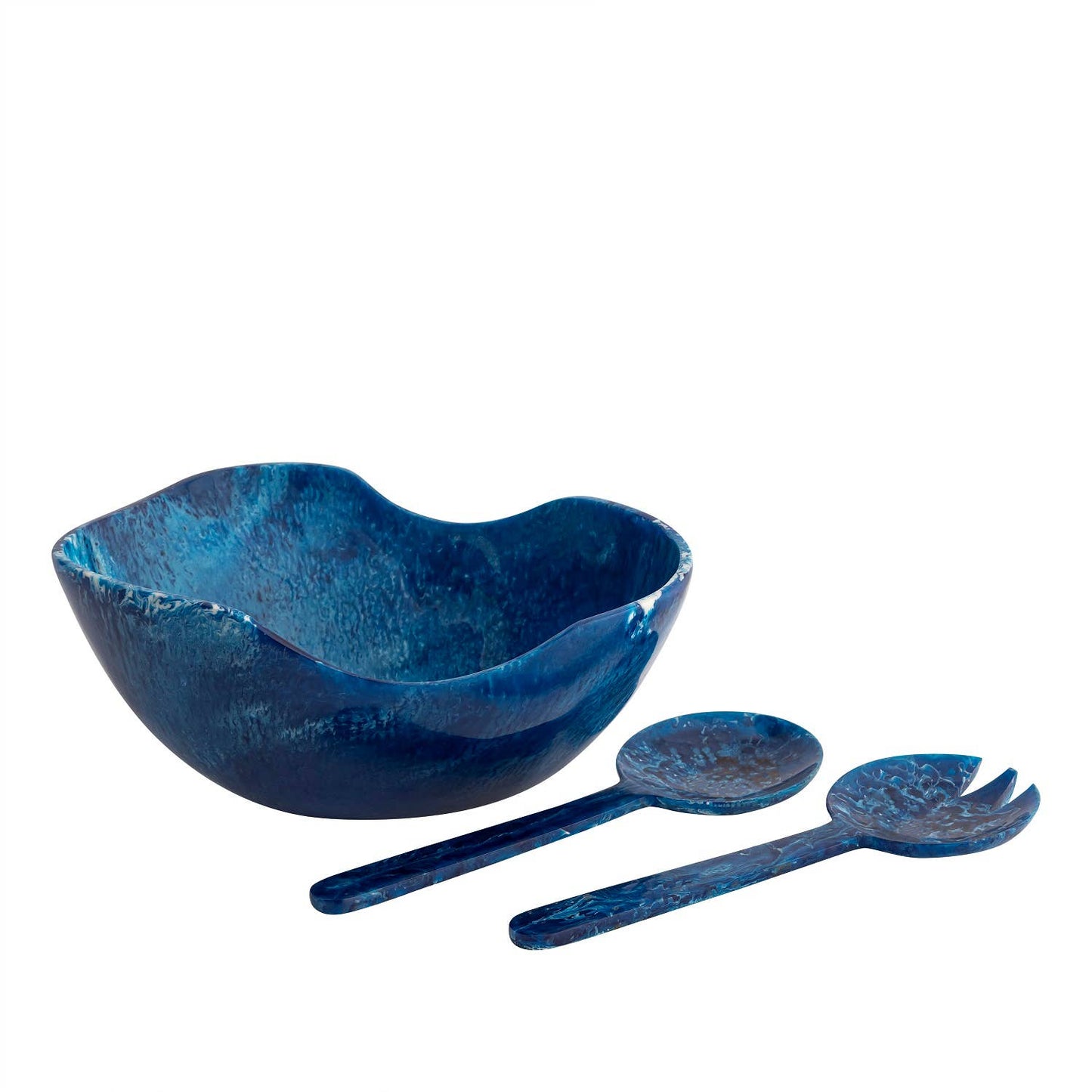 Abstract Resin Fruit Bowl - Blue