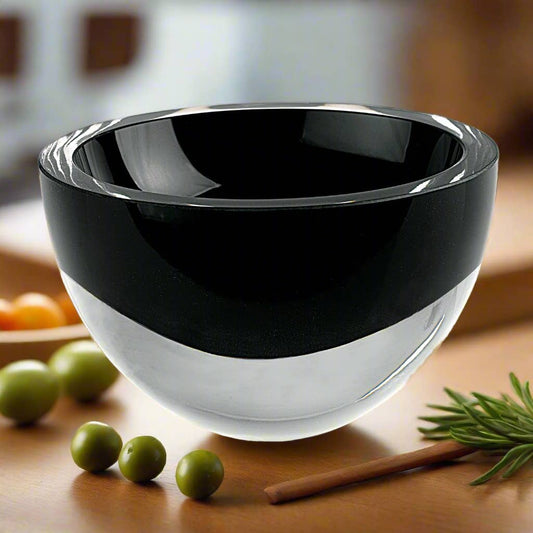 Jet Black Penelope Mouth Blown - Bowl