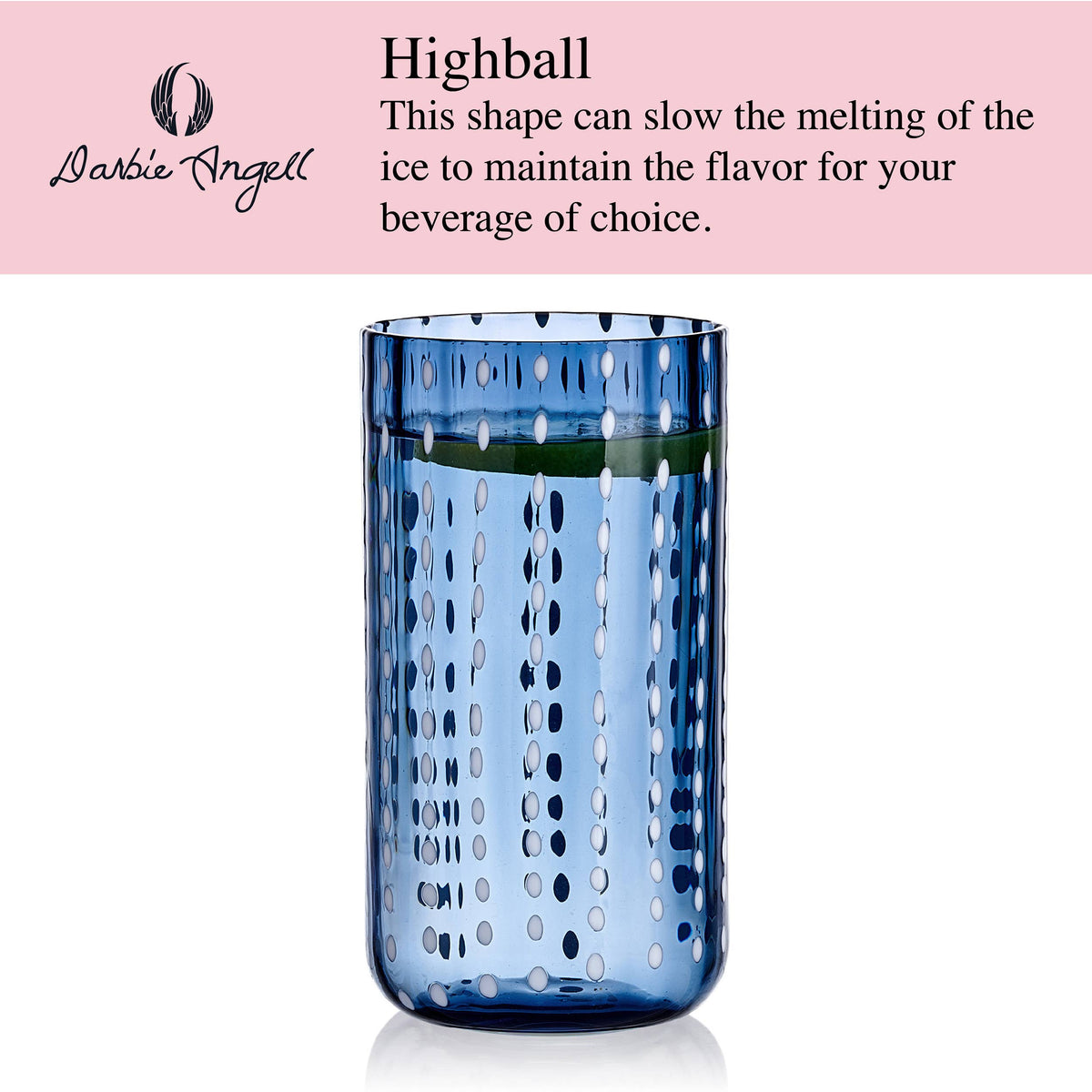 Dappled Clouds Cobalt Highball Glasses, Set of 4
