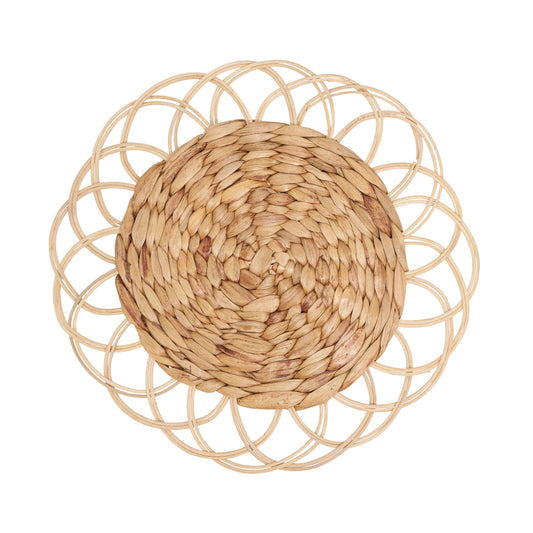Natural Blend Rattan and Hyacinth Charger Plate: Natural / 13"