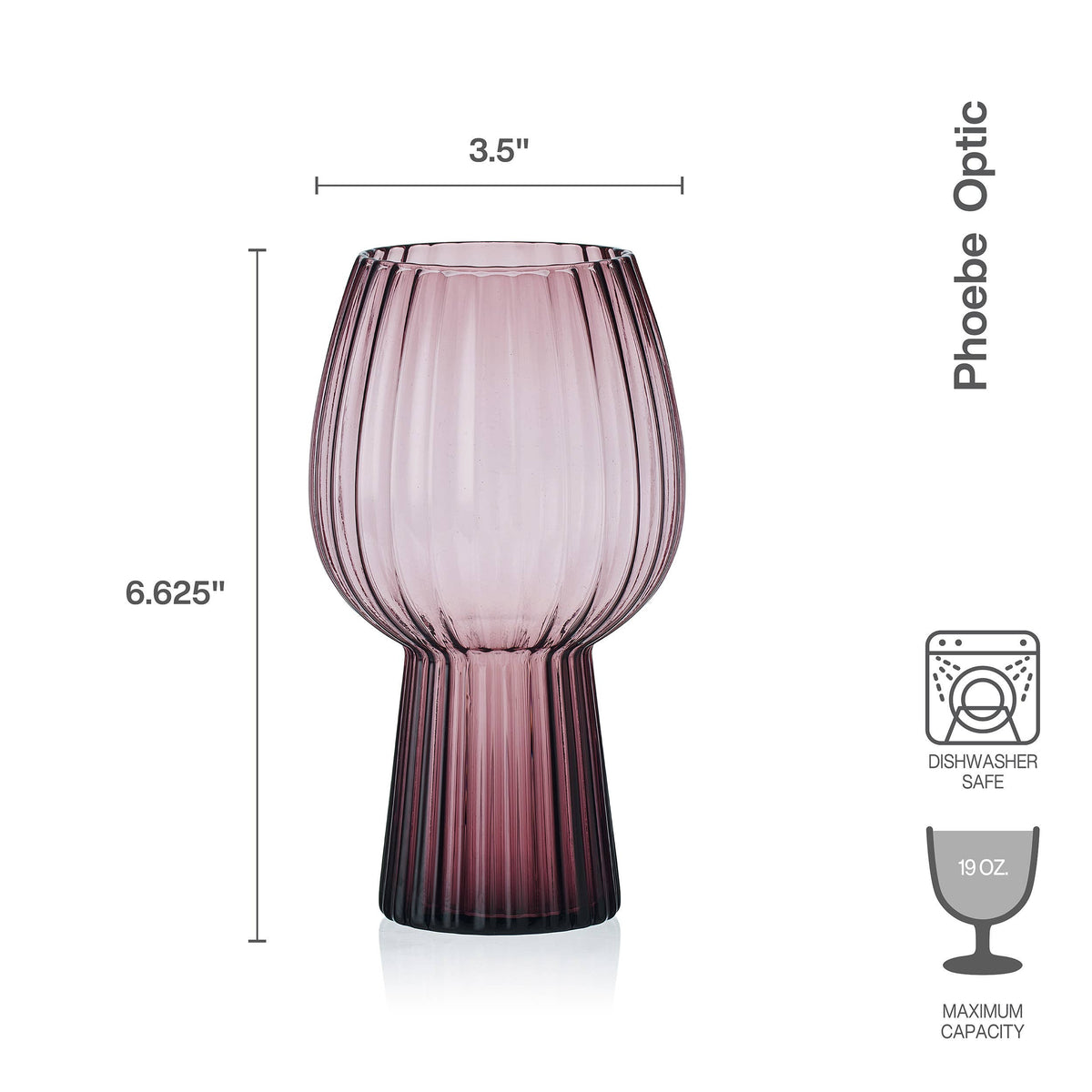 Phoebe Optic Lilac Goblets, Set of 4