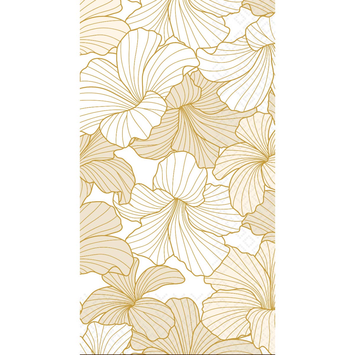 Paper Guest Towels Pack/20 White Hibiscus Gold
