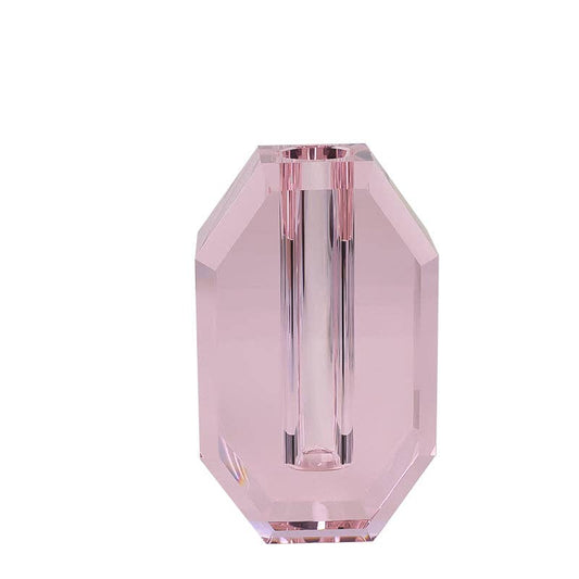 OCTAGON CRYSTAL VASE: PINK